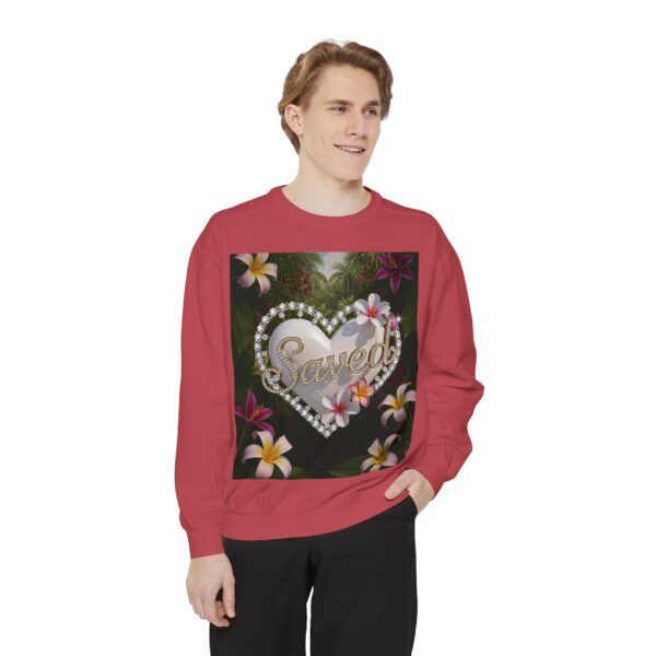 Sweatshirt Unisex with our Inspirational "Saved" 'Pure White Heart' Design! Faith Apparel Gospel Fashion Jumper, Pullover - Image 9