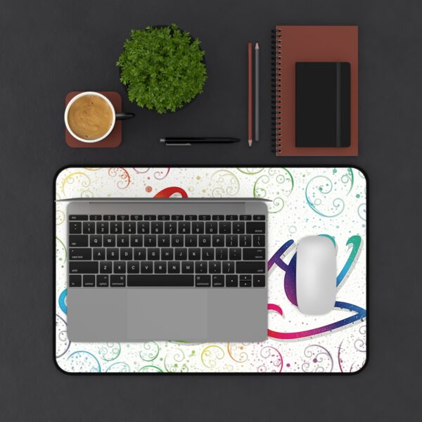 Inspirational Desk Mat with our "Love" 'spirals' Design. Mouse Pad, Office Decor Desk Accessory, Gaming Pad, Computer Mat, Non-Slip - Image 2
