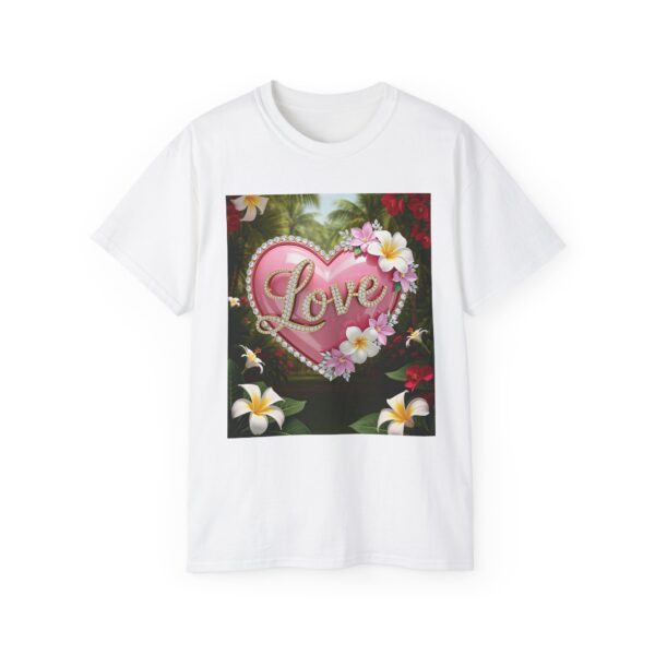 Our inspirational "Love" 'Solid Pink Heart' Design! on a Christian Unisex Cotton T-Shirt, Faith Spiritual Apparel, Love Gift - Image 9