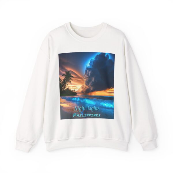 Crewneck Sweatshirt with our "Night Lights-Philippines" design! Tropical Beach Beauty of Creation Inspirational Sweatshirt Unisex - Image 3