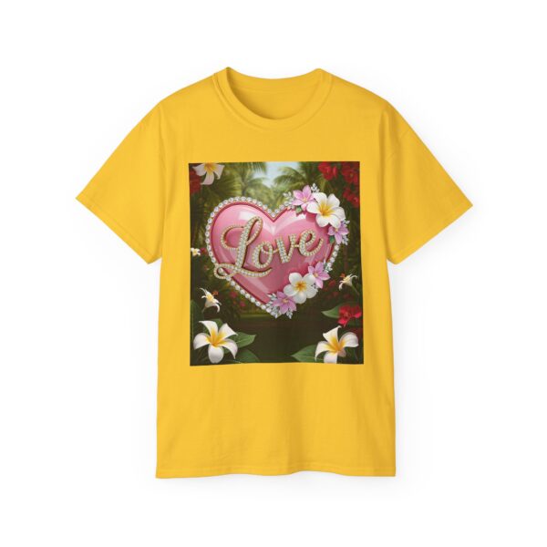 Our inspirational "Love" 'Solid Pink Heart' Design! on a Christian Unisex Cotton T-Shirt, Faith Spiritual Apparel, Love Gift - Image 13
