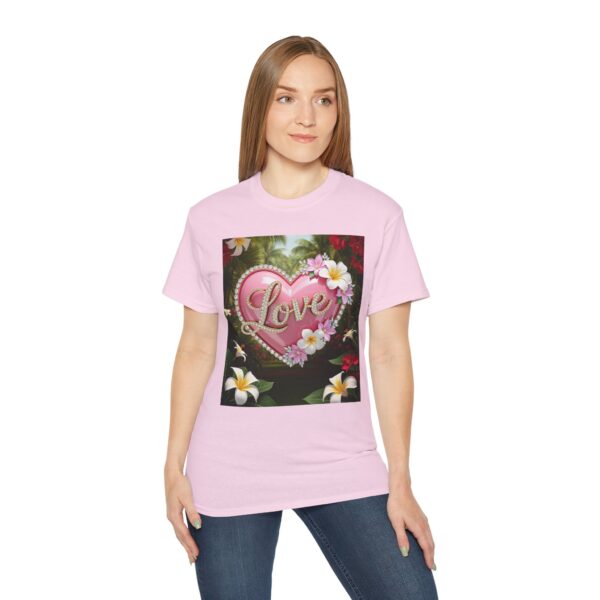 Our inspirational "Love" 'Solid Pink Heart' Design! on a Christian Unisex Cotton T-Shirt, Faith Spiritual Apparel, Love Gift - Image 28
