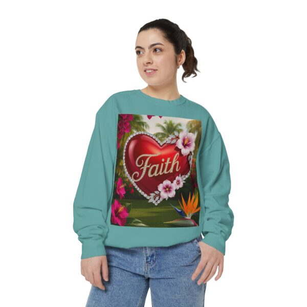 Sweatshirt Unisex Inspirational-With our "FAITH" 'Solid Red Heart' design! Beauty of Creation Tropical Beach Comfort, Jumper, Gift - Image 12