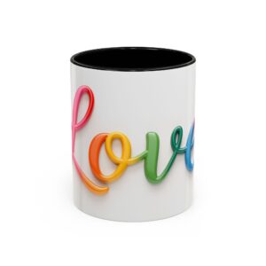 Our inspirational "Love" Ceramic Accent Coffee Mug Design is Perfect for Wedding Gifts, Inspirational Decor