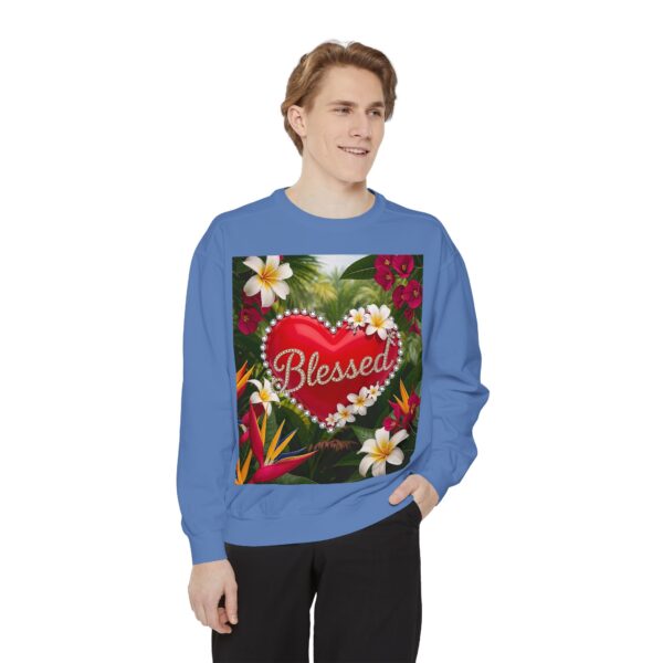 Sweatshirt Unisex with our Inspirational "Blessed" 'Solid Red Heart' Design!! Faith Apparel Gospel Fashion Jumper, Pullover - Image 32
