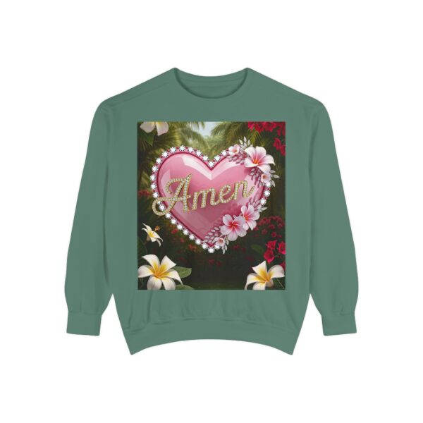 Sweatshirt Unisex Inspirational-With Our "Amen" 'Solid Pink Heart' Christian Apparel Faith-Based Gospel Comfort Philippians 4:8 Gift Jumper - Image 11