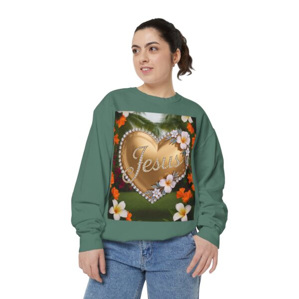 Sweatshirt Unisex with our Inspirational "Jesus" 'Diamond Ring-Solid Gold Heart' Design! Faith Apparel Gospel Fashion - Image 9