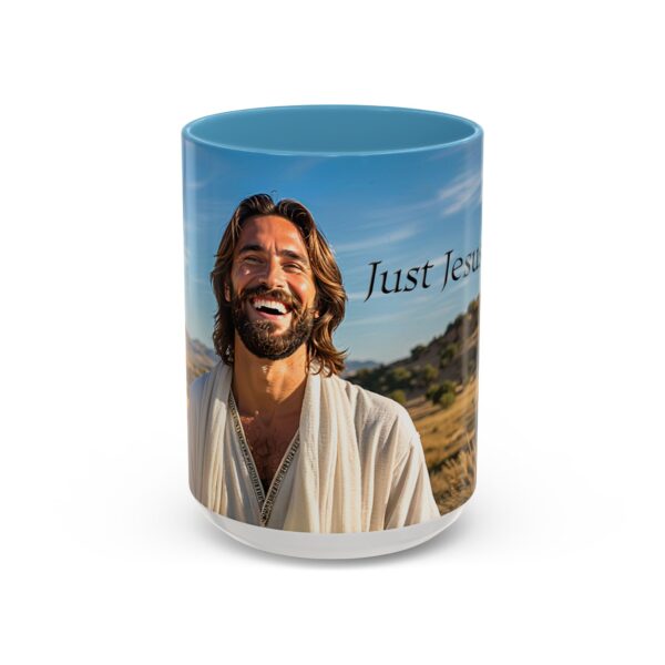 Our inspirational "Just Jesus" Ceramic Accent Coffee Mug Design is Perfect for Wedding Gifts, Inspirational Decor - Image 37