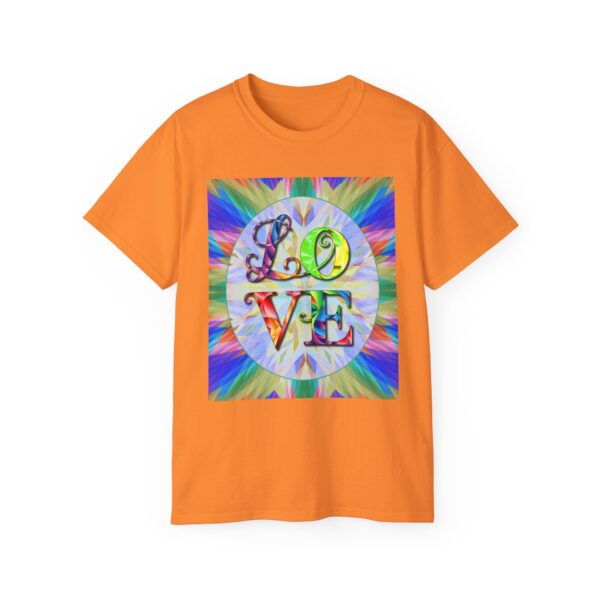 Our inspirational "Love" 'kaleidoscope' Design!! on a Christian Unisex Cotton T-Shirt, Faith Spiritual Apparel, Love Gift - Image 9