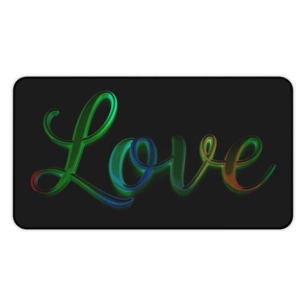 Inspirational Desk Mat with our "Love" 'light in darkness' Design. Mouse Pad, Office Decor Desk Accessory, Gaming Pad, Computer Mat, Non-Slip - Image 4