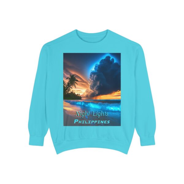 Sweatshirt Unisex Inspirational with our "Night Lights-Philippines" design! Beauty of Creation Tropical Beach Comfort, Jumper, Gift - Image 2