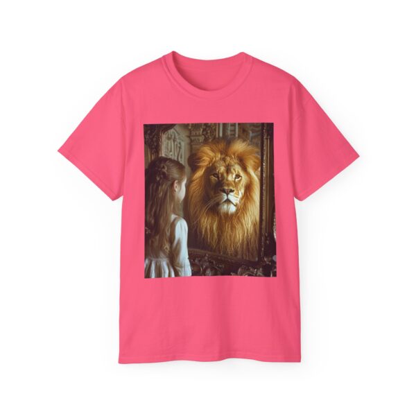 Our 'Lion in the Mirror' Inspirational Design Christian Faith Apparel Unisex Cotton T-Shirt Vintage, Lion of Judah and Aslan-Inspired Gift - Image 27