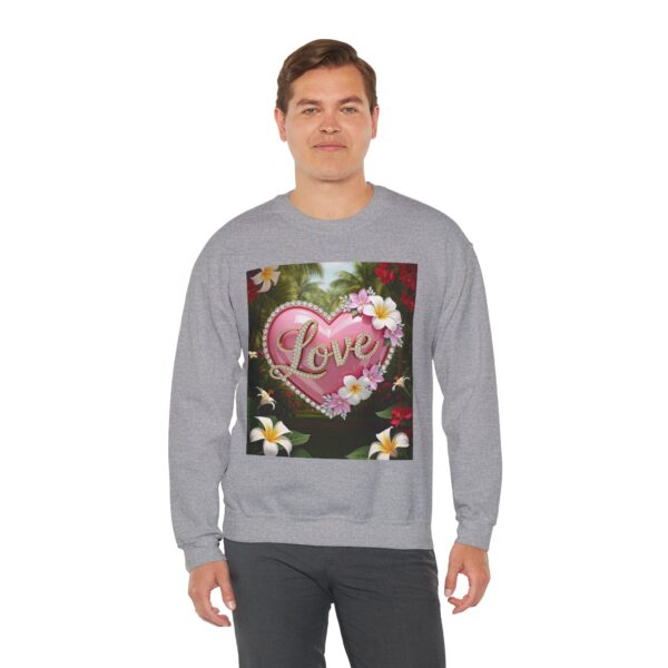 Crewneck Sweatshirt-with our inspirational "Love" 'Solid Pink Heart' Design!! Vintage Inspired Faith Apparel, Gospel Fashion Unisex Heavy - Image 12