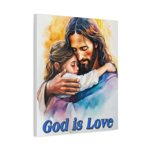 Inspirational Wall Art Canvas, "God is Love" Jesus hugging a small girl! Christian Home Decor, Uplifting Religious Gift, Faith-Based Artwork - Image 10