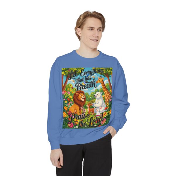 Sweatshirt Unisex with our inspirational "Let Everything that has Breath Praise the Lord!" Design! Faith Apparel Gospel Fashion Jumper, Pullover - Image 32