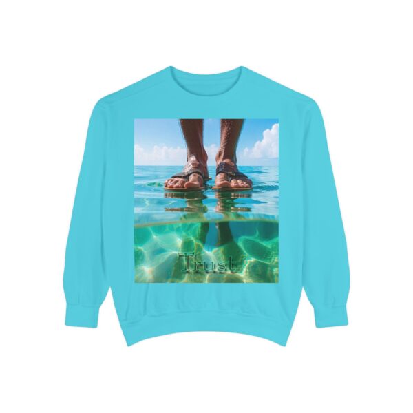 Sweatshirt Unisex Inspirational "Trust"-Walk on Water Design, Christian Apparel, Faith-Based Comfort, Religious Jumper, Gift for Believers - Image 15
