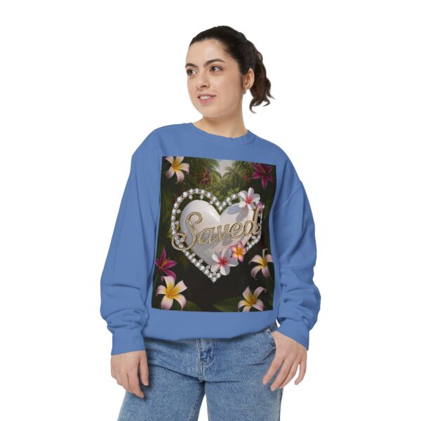 Sweatshirt Unisex with our Inspirational "Saved" 'Pure White Heart' Design! Faith Apparel Gospel Fashion Jumper, Pullover - Image 31