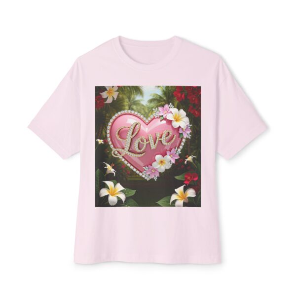 Our Inspirational "Love" 'Solid Pink Heart' Design! Boxy T-Shirt Christian Faith Apparel Unisex Cotton Tee, Oversized Boxy Top T-shirt - Image 2