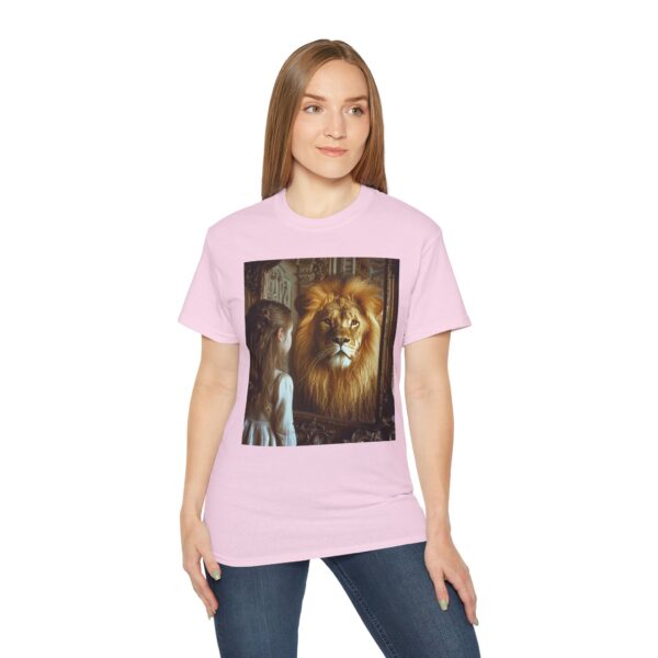 Our 'Lion in the Mirror' Inspirational Design Christian Faith Apparel Unisex Cotton T-Shirt Vintage, Lion of Judah and Aslan-Inspired Gift - Image 26