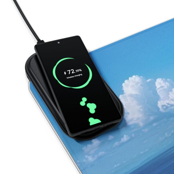 LED + wireless Charging Mouse Pad, Desk Mat, "Little Island" Design, Tech Gift, Home Office Essentials Inspirational - Image 17