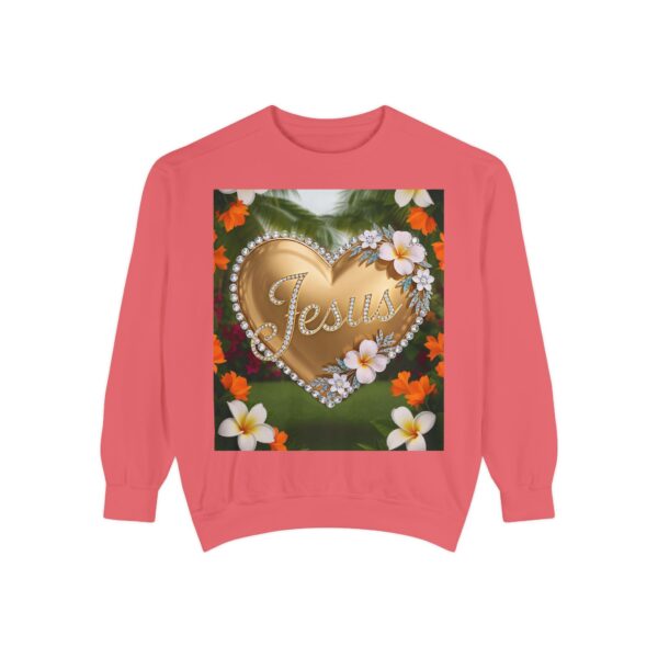 Sweatshirt Unisex with our Inspirational "Jesus" 'Diamond Ring-Solid Gold Heart' Design! Faith Apparel Gospel Fashion - Image 2