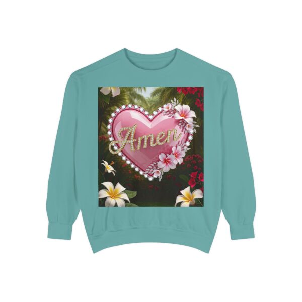 Sweatshirt Unisex Inspirational-With Our "Amen" 'Solid Pink Heart' Christian Apparel Faith-Based Gospel Comfort Philippians 4:8 Gift Jumper - Image 12