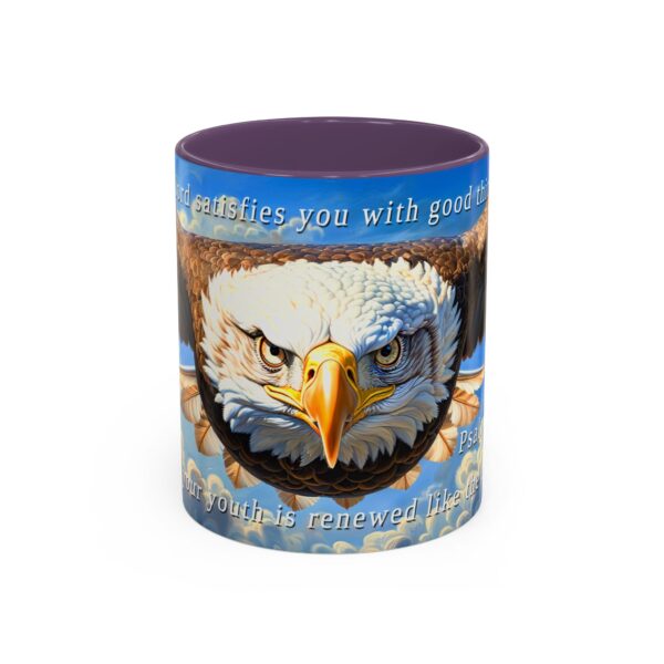 Our inspirational 'Soaring Eagle' and Psalm 103:5 'your youth is renewed like the eagles' design Ceramic Accent Coffee Mug Design is Perfect for Wedding Gifts, Inspirational Decor - Image 45