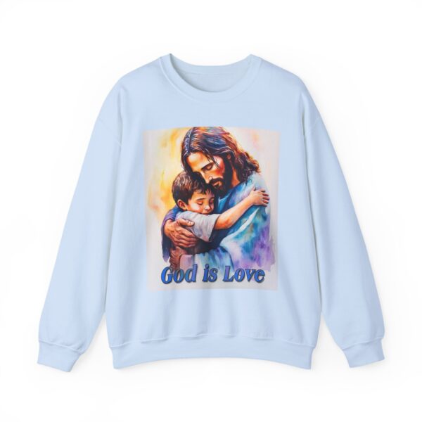 Crewneck Sweatshirt-with our "God is Love" series with Jesus hugging a young boy! Inspirational Biblical Vintage Inspired Gift - Image 13