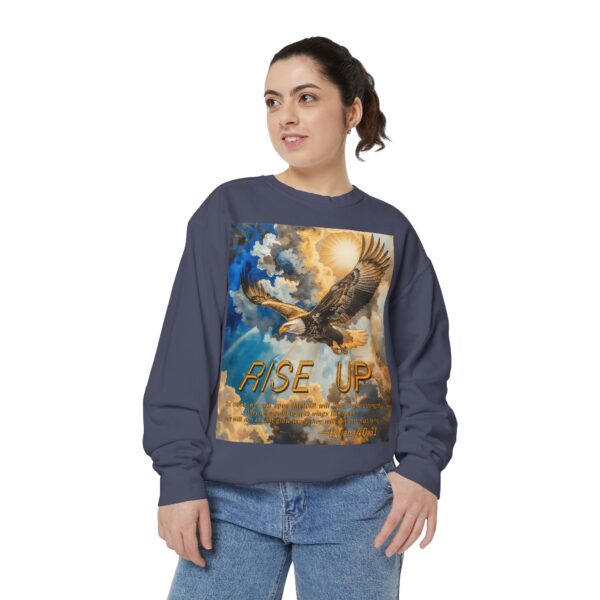Sweatshirt Unisex Inspirational-with our "RISE UP" 'soaring eagle' design with Isaiah 40:31! Faith Apparel Gospel Fashion Jumper, Pullover - Image 34