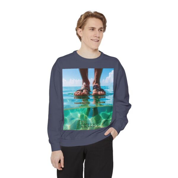 Sweatshirt Unisex Inspirational "Trust"-Walk on Water Design, Christian Apparel, Faith-Based Comfort, Religious Jumper, Gift for Believers - Image 24