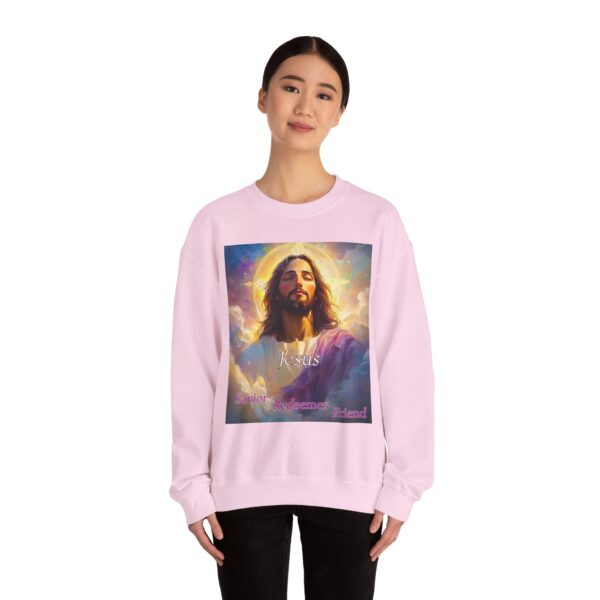 Crewneck Sweatshirt-with our inspirational 'Jesus: Savior Redeemer Friend' Design! Vintage Inspired Faith Apparel, Gospel Fashion Unisex Heavy - Image 20