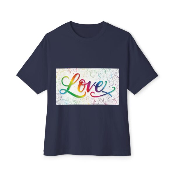 Our  "Love" 'spirals' design on a Unisex Tee, Inspirational Oversized Box Tshirt, Religious Graphic Top, Travel Bible Verse Apparel - Image 17