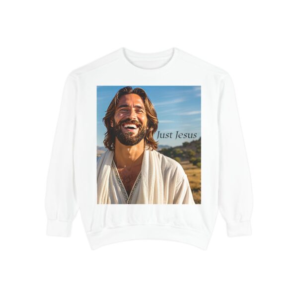 Sweatshirt Unisex with our inspirational  "Just Jesus" Design!! Faith Apparel Gospel Fashion Jumper, Pullover - Image 11