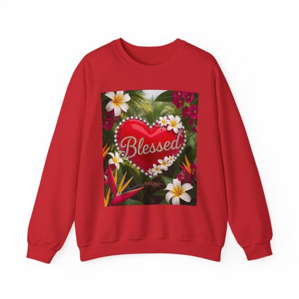 Crewneck Sweatshirt-with our Inspirational "Blessed" 'Solid Red Heart' Design!! Vintage Inspired Faith Apparel, Gospel Fashion Unisex Heavy - Image 21