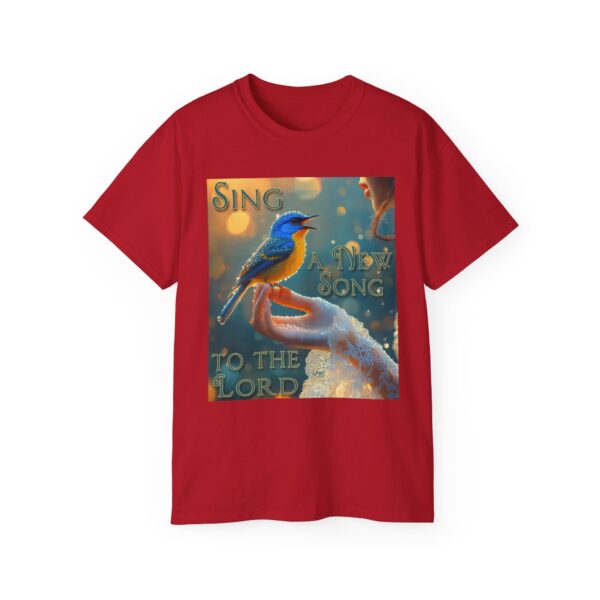 Our 'Song Bird' "Sing a New Song" Inspirational Christian Unisex Cotton T-Shirt, Faith Spiritual Apparel, Gift for Christians - Image 30