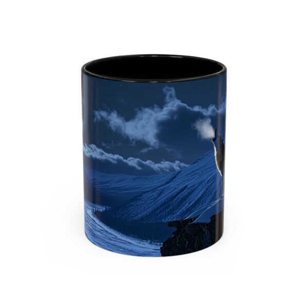 Our inspirational 'Wolf Moon' Ceramic Accent Coffee Mug Design is Perfect for Wedding Gifts, Inspirational Decor - Image 2