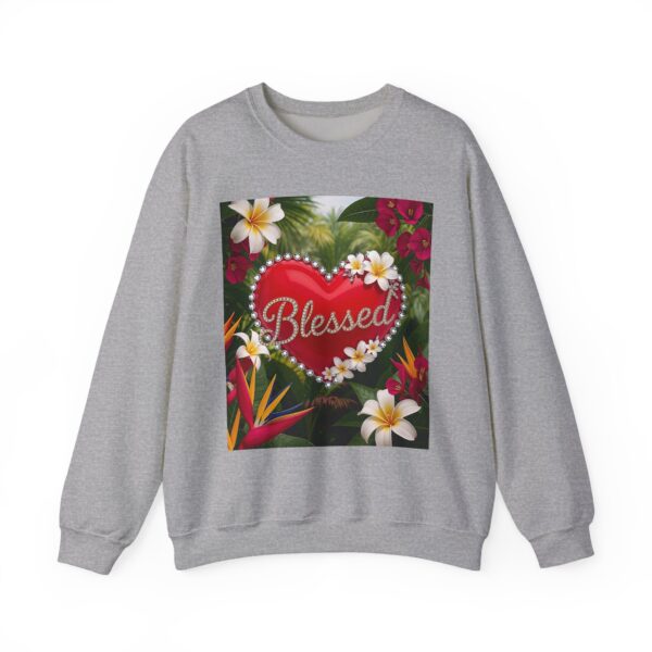 Crewneck Sweatshirt-with our Inspirational "Blessed" 'Solid Red Heart' Design!! Vintage Inspired Faith Apparel, Gospel Fashion Unisex Heavy - Image 10