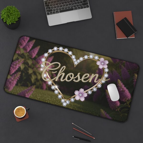Inspirational Desk Mat "Chosen" 'Diamond Ring Heart' - Mouse Pad, Office Decor Desk Accessory, Gaming Pad, Computer Mat, Non-Slip - Image 8