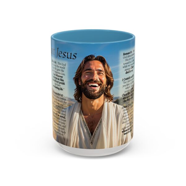 Our inspirational "Just Jesus" and Verses on Salvation Ceramic Accent Coffee Mug Design is Perfect for Wedding Gifts, Inspirational Decor - Image 37