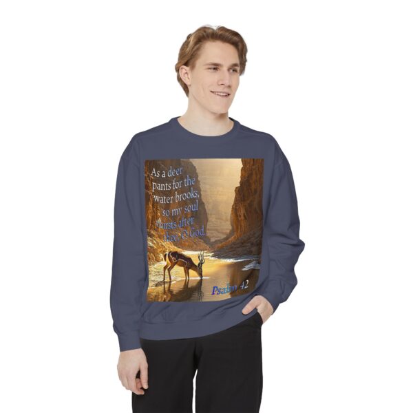 Sweatshirt Unisex with our inspirational Psalm 42 'As a Deer Pants' design! Faith Apparel Gospel Fashion Jumper, Pullover - Image 35