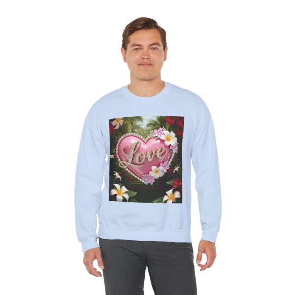 Crewneck Sweatshirt-with our inspirational "Love" 'Solid Pink Heart' Design!! Vintage Inspired Faith Apparel, Gospel Fashion Unisex Heavy - Image 7