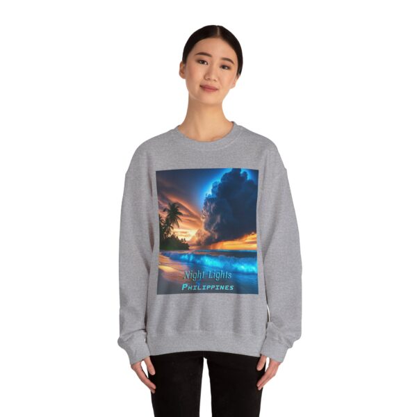 Crewneck Sweatshirt with our "Night Lights-Philippines" design! Tropical Beach Beauty of Creation Inspirational Sweatshirt Unisex - Image 10