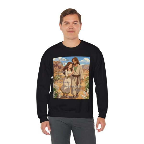 Crewneck Sweatshirt-with our inspirational 'Who is this?' from Song of Solomon 8:5 with an ANIME style design! Vintage Inspired Faith Apparel, Gospel Fashion Unisex Heavy - Image 7