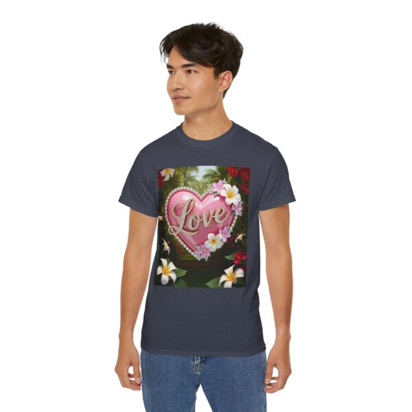 Our inspirational "Love" 'Solid Pink Heart' Design! on a Christian Unisex Cotton T-Shirt, Faith Spiritual Apparel, Love Gift - Image 24