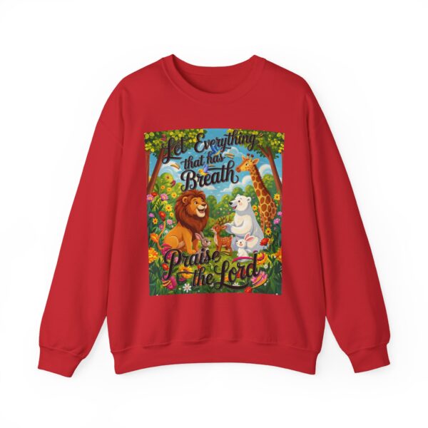 Crewneck Sweatshirt with our inspirational "Let Everything that has Breath Praise the Lord!" Design! Vintage Inspired Faith Apparel, Gospel Fashion Unisex Heavy - Image 21