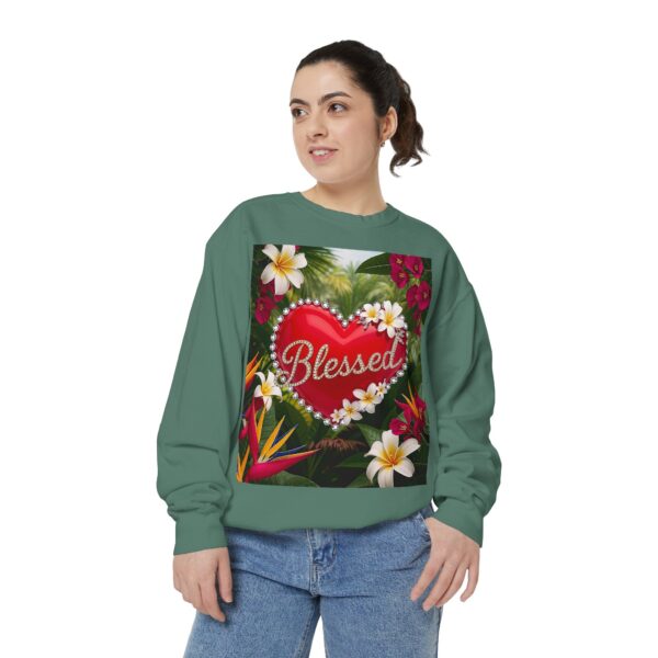 Sweatshirt Unisex with our Inspirational "Blessed" 'Solid Red Heart' Design!! Faith Apparel Gospel Fashion Jumper, Pullover - Image 6