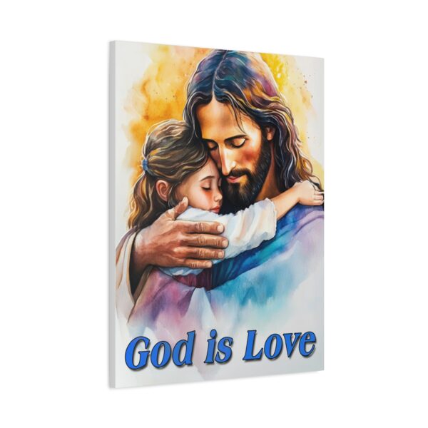 Inspirational Wall Art Canvas, "God is Love" Jesus hugging a small girl! Christian Home Decor, Uplifting Religious Gift, Faith-Based Artwork - Image 13