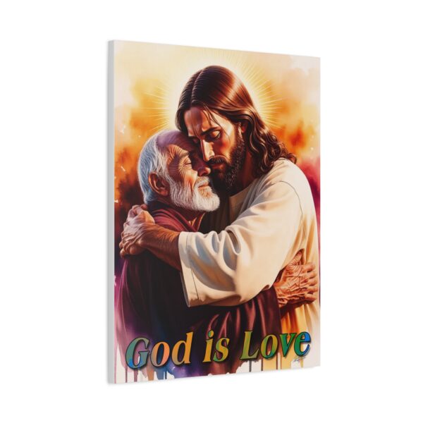 Inspirational Wall Art Canvas, "God is Love" Jesus hugging Papa! Print, Christian Home Decor, Uplifting Religious Gift, Faith-Based Artwork - Image 13