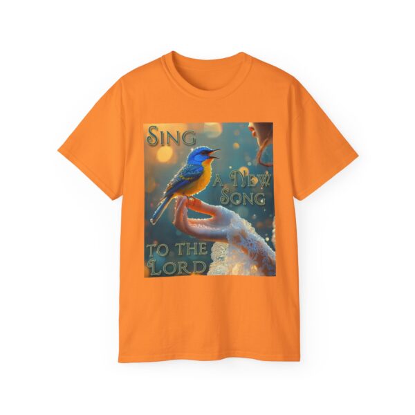 Our 'Song Bird' "Sing a New Song" Inspirational Christian Unisex Cotton T-Shirt, Faith Spiritual Apparel, Gift for Christians - Image 8