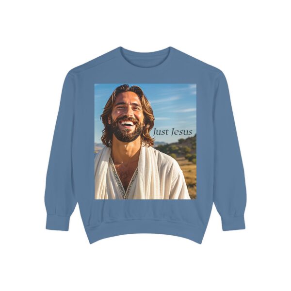 Sweatshirt Unisex with our inspirational  "Just Jesus" Design!! Faith Apparel Gospel Fashion Jumper, Pullover - Image 2